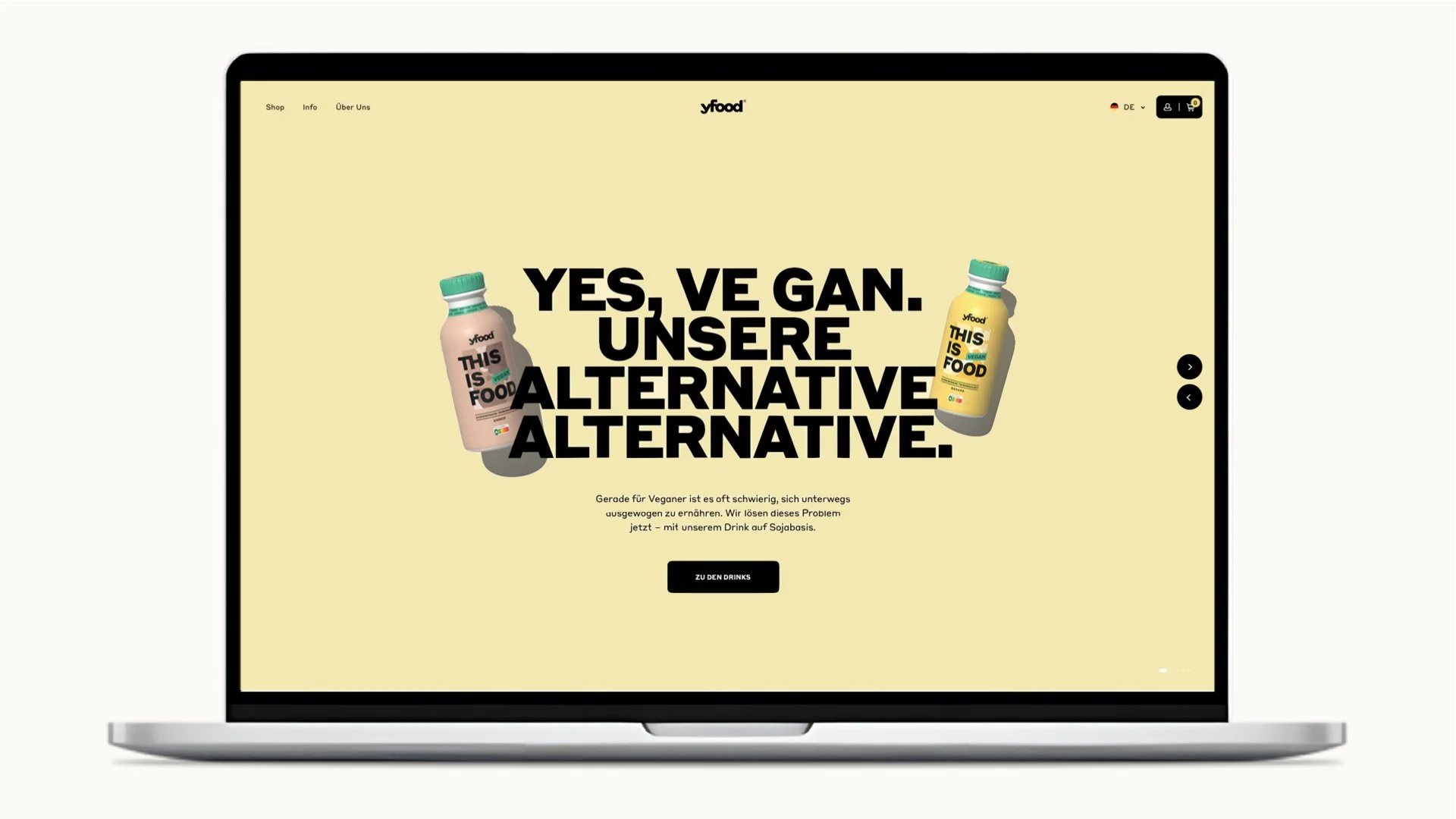 yfood – Website Produktlaunch Vegan – Dr. Lucas Gros